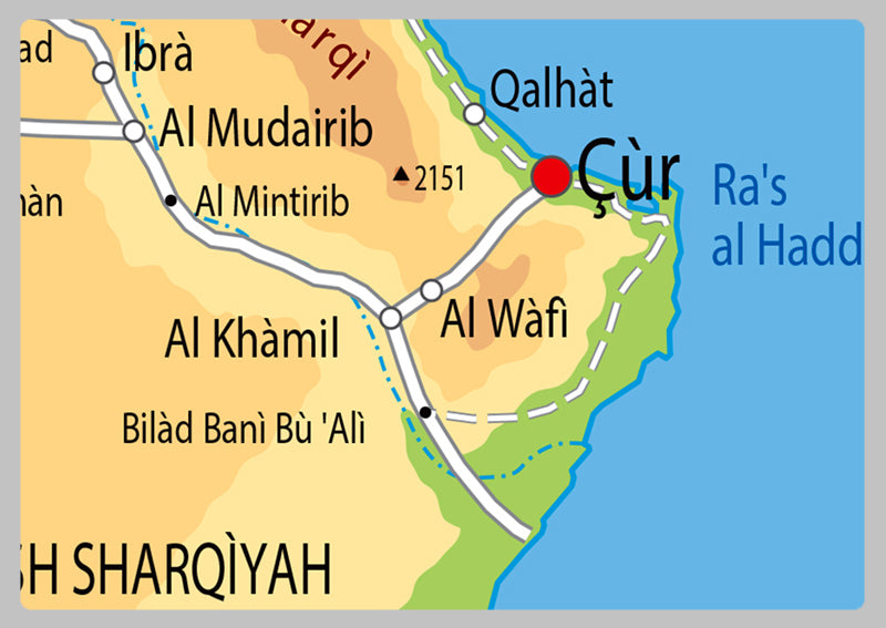 Physical Map of Oman - The Oxford Collection