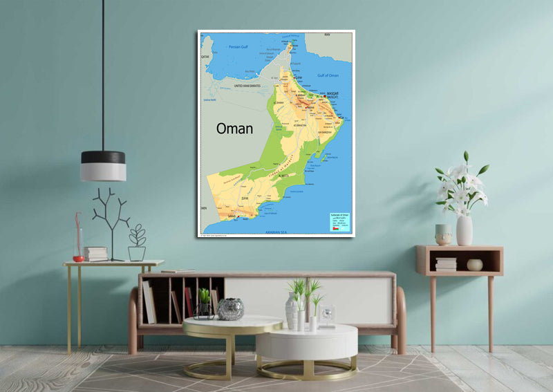 Physical Map of Oman - The Oxford Collection