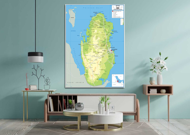 Qatar Physical Map