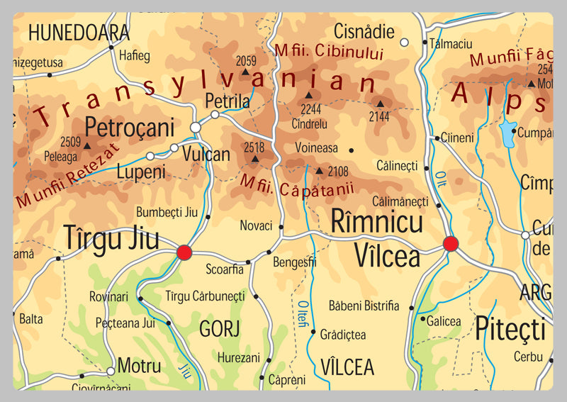 Romania Physical Map