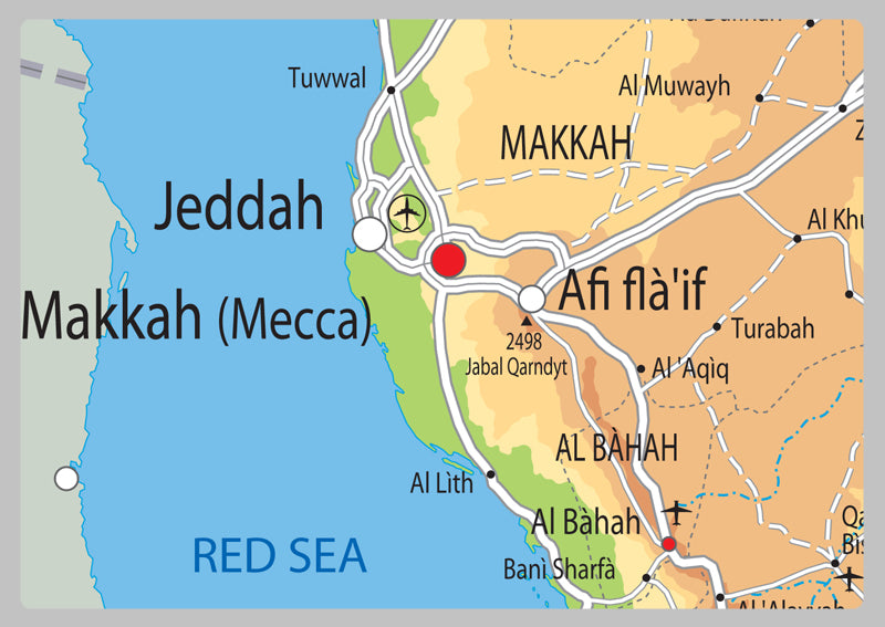 Saudi Arabia Physical Map