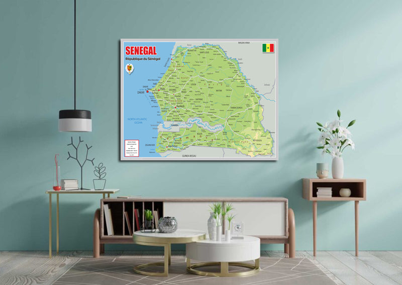 Physical Map of Senegal - The Oxford Collection