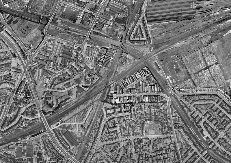 Post-War 1947 London Aerial Map - White City | I Love Maps