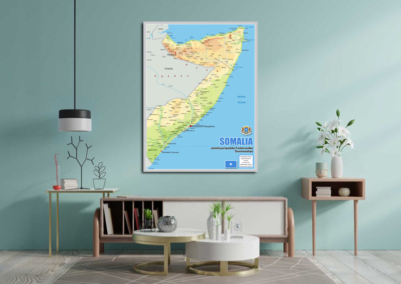 Physical Map of Somalia - The Oxford Collection