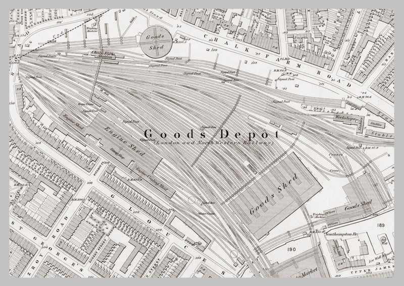 London 1872 Ordnance Survey Map - Sheet XVI - St Pancras