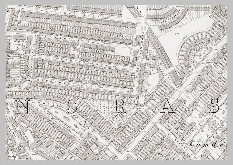 London 1872 Ordnance Survey Map - Sheet XVI - St Pancras