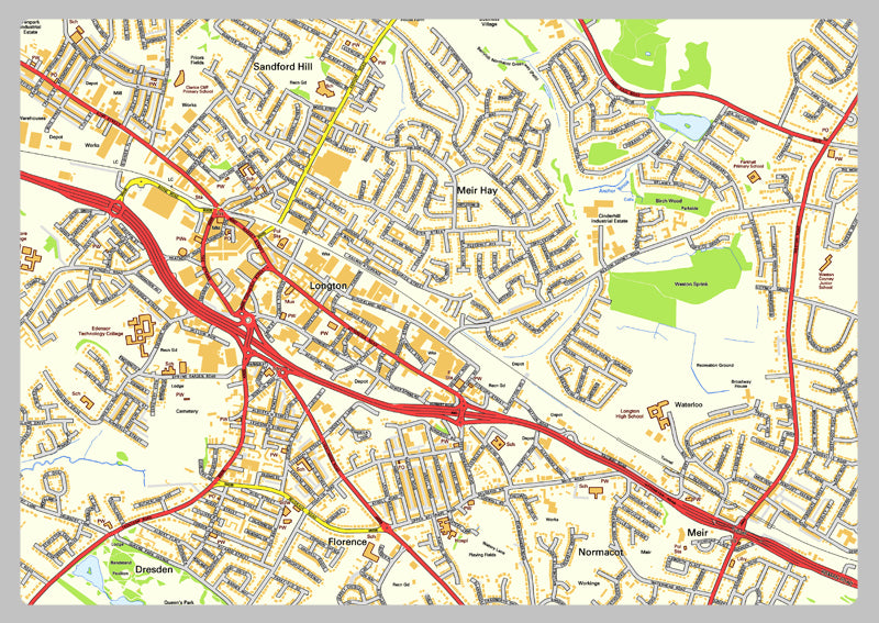 Stoke on Trent Street Map