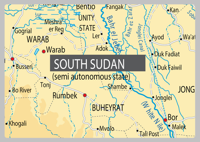 Physical Map of Sudan - The Oxford Collection