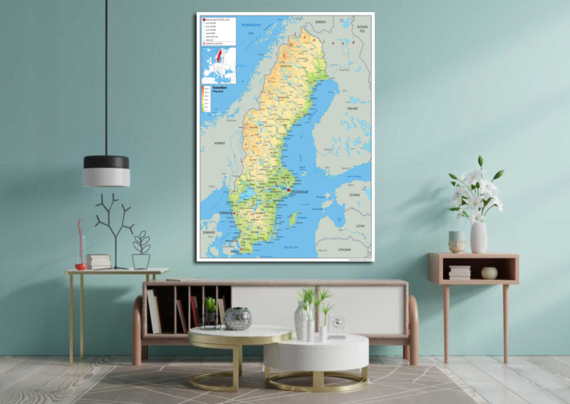 Sweden Physical Map