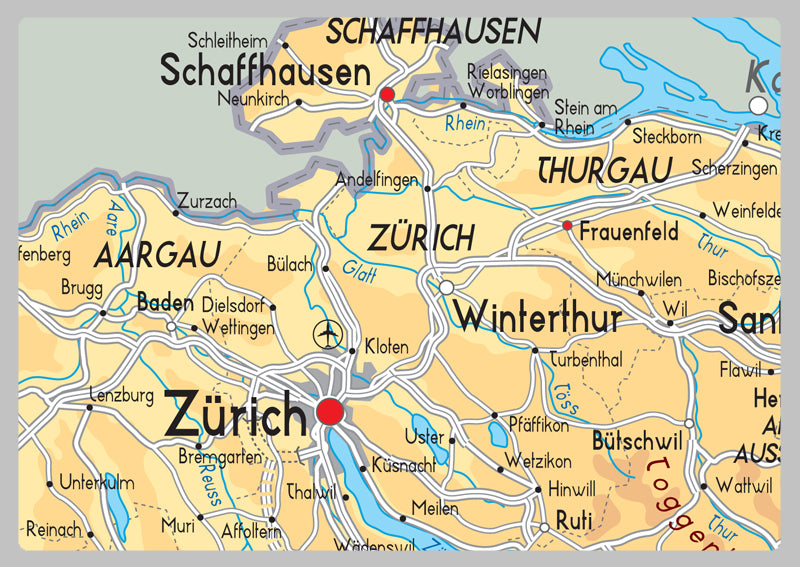 Switzerland Physical Map