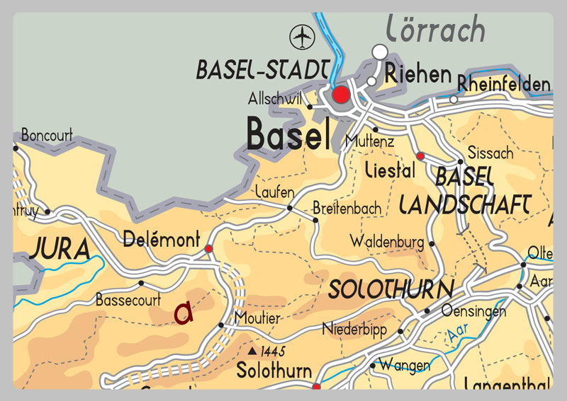 Switzerland Physical Map