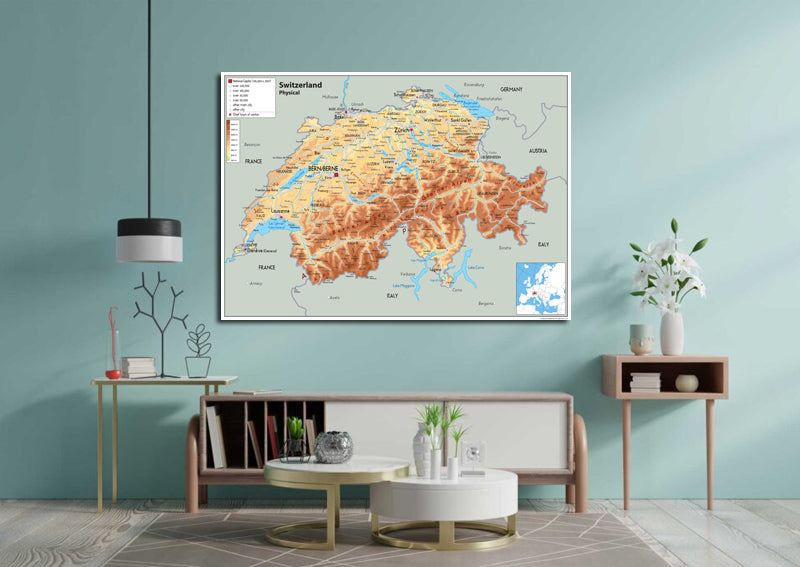 Switzerland Physical Map