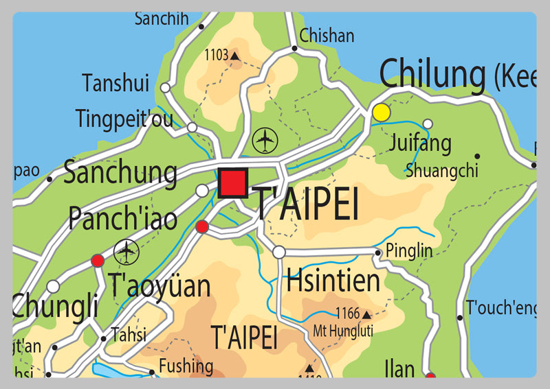 Physical Map of Taiwan - The Oxford Collection