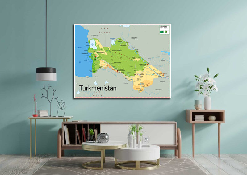 Physical Map of Turkmenistan - The Oxford Collection