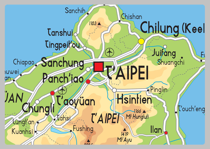 Taiwan Physical Map