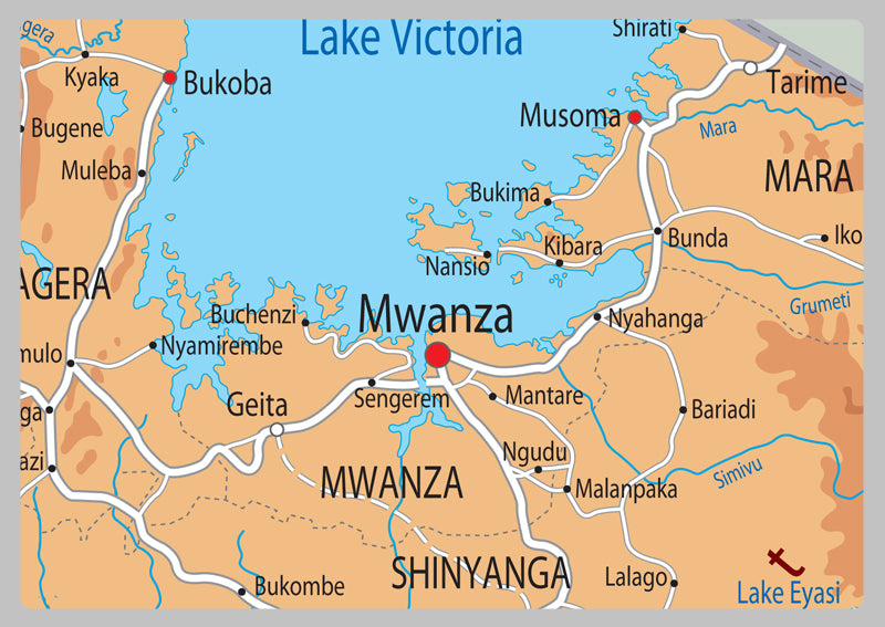 Tanzania Physical Map