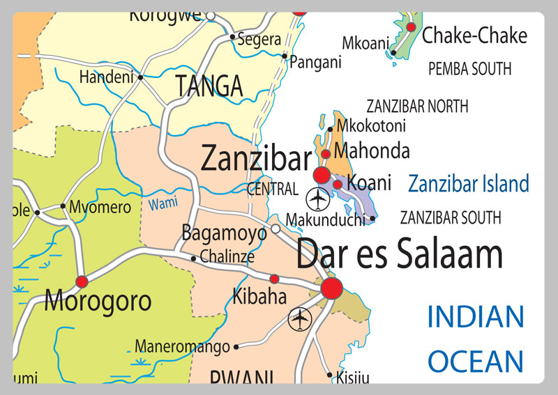 Tanzania Political Map