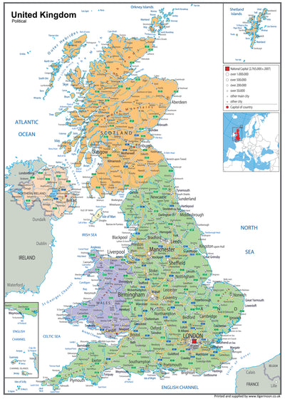 United Kingdom Political Map– I Love Maps