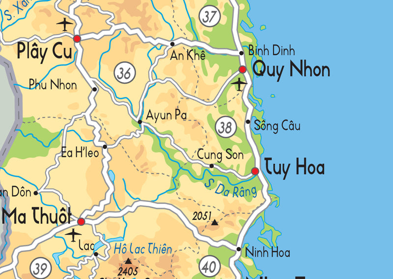 Vietnam Physical Map | I Love Maps