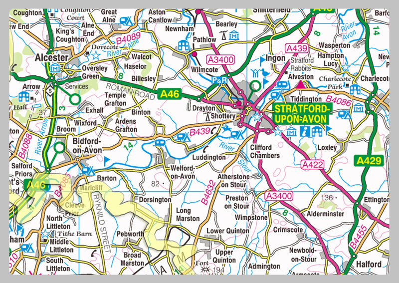 Warwickshire County Map– I Love Maps