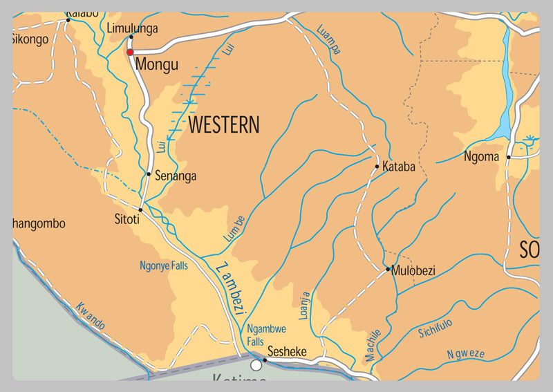 Zambia Physical Map