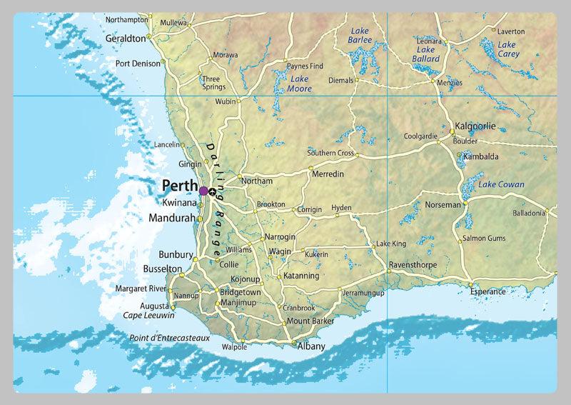 Australia Physical Map with Road & State detail