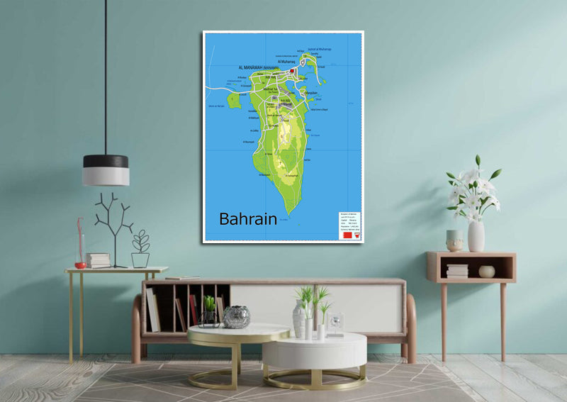 Physical Map of Bahrain - The Oxford Collection