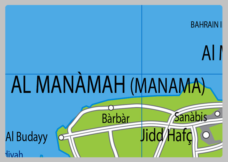 Physical Map of Bahrain - The Oxford Collection