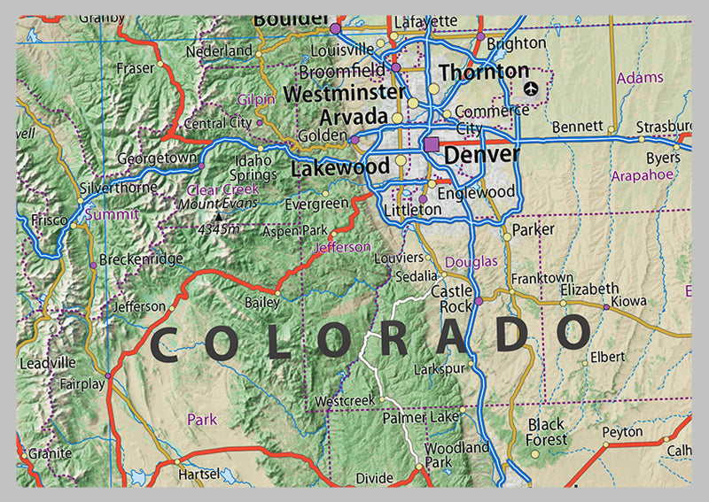 Colorado Physical State Map– I Love Maps