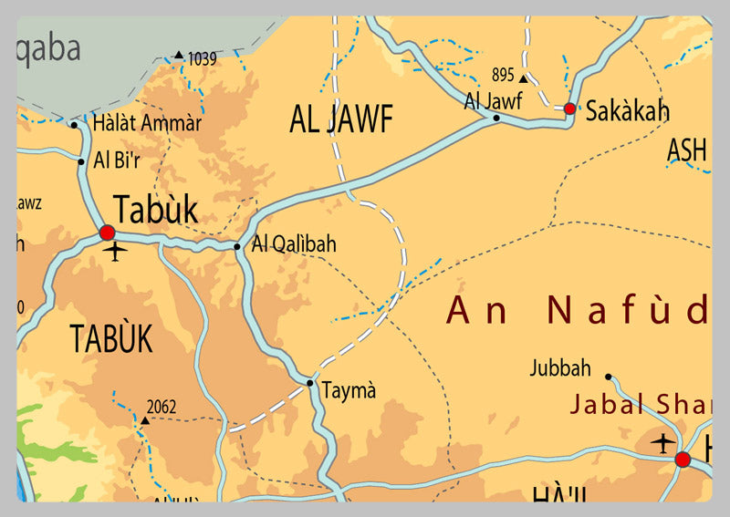 Illustrated Map of Saudi Arabia