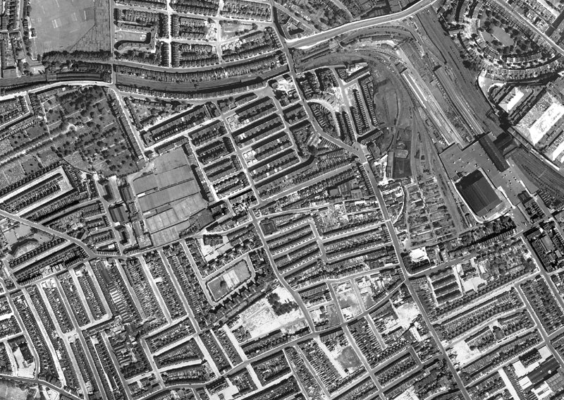 1947 Post-War London Aerial Map - Kensington– I Love Maps