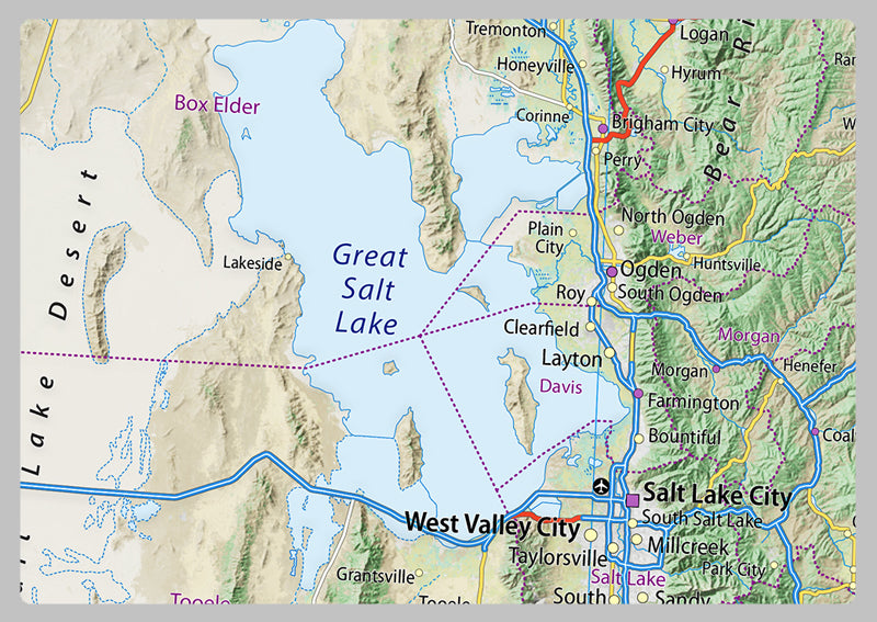 Utah Physical State Map