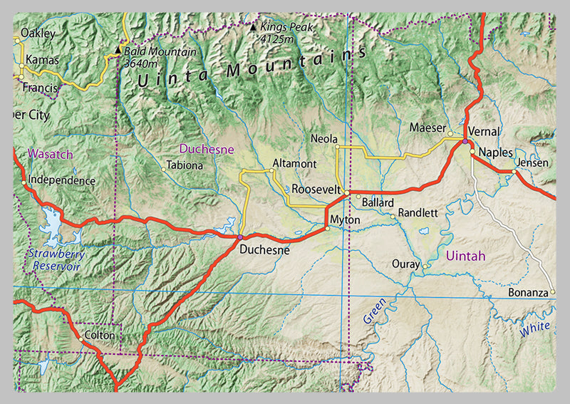 Utah Physical State Map