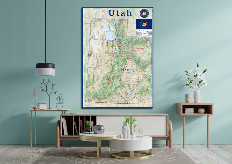 Utah Physical State Map