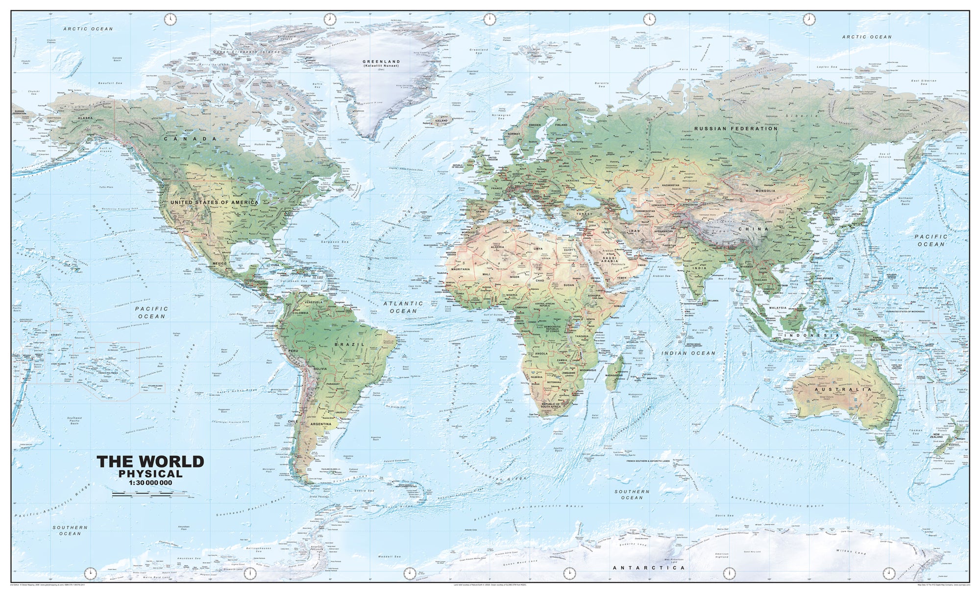 Detailed World Physical Map– I Love Maps