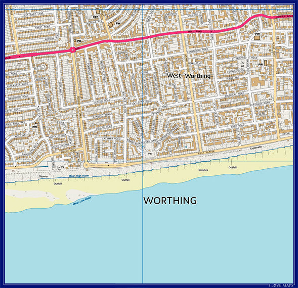 Personalised 2km x 2km 1:10 000 Ordnance Survey Map