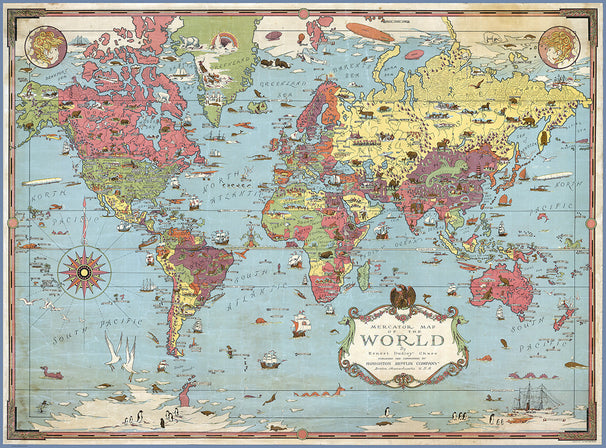 Mercator Map of the World 1920 - Ernest Dudley Chase– I Love Maps