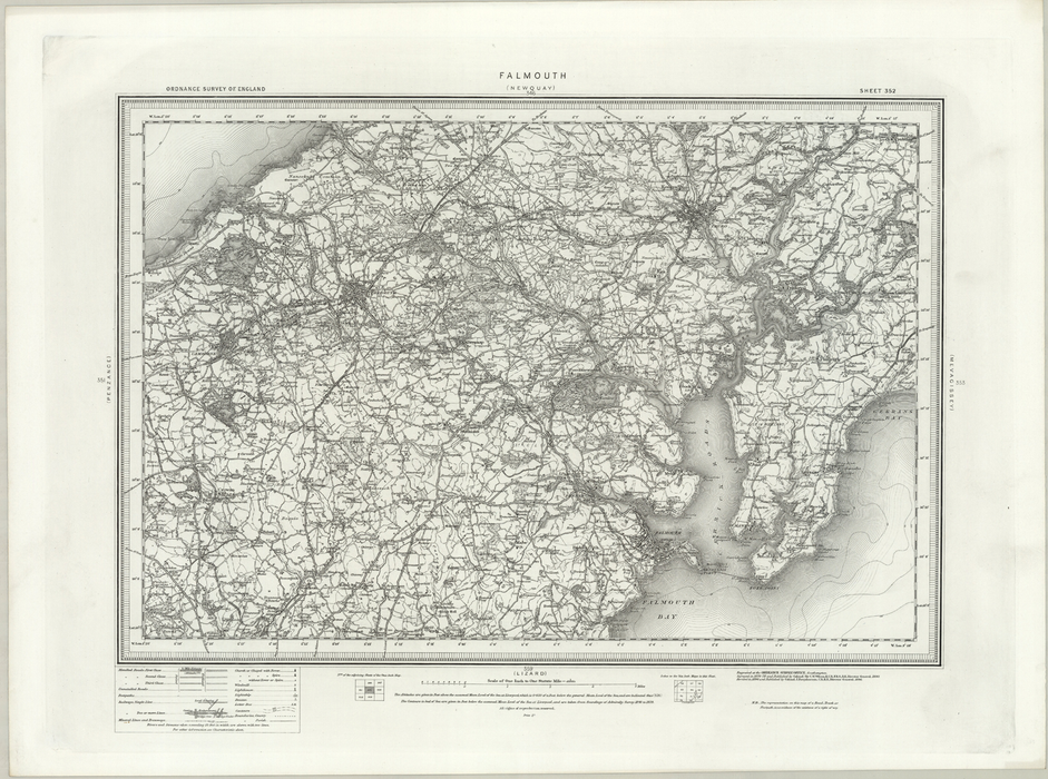 1890 Collection - Falmouth (Newquay) Ordnance Survey Map