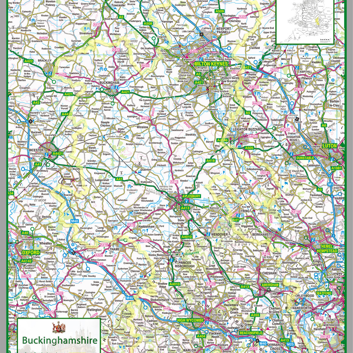 Buckinghamshire County Map– I Love Maps