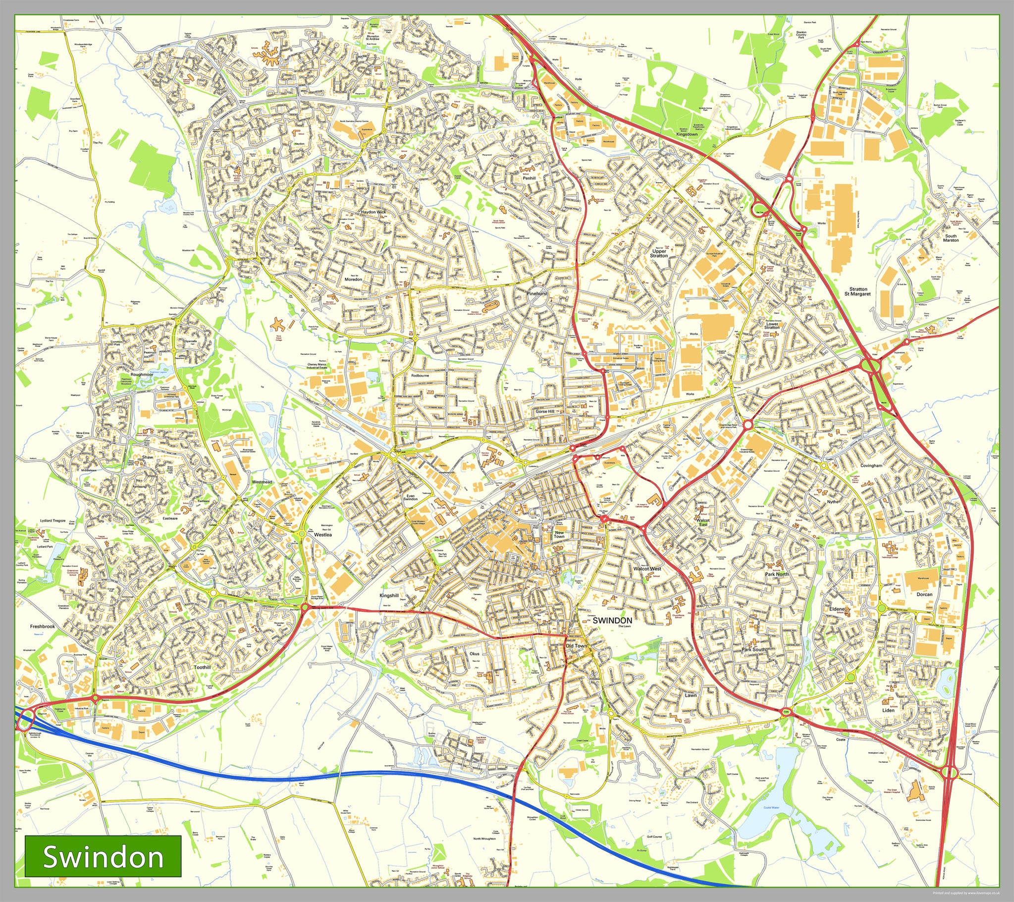 Swindon Street Map– I Love Maps