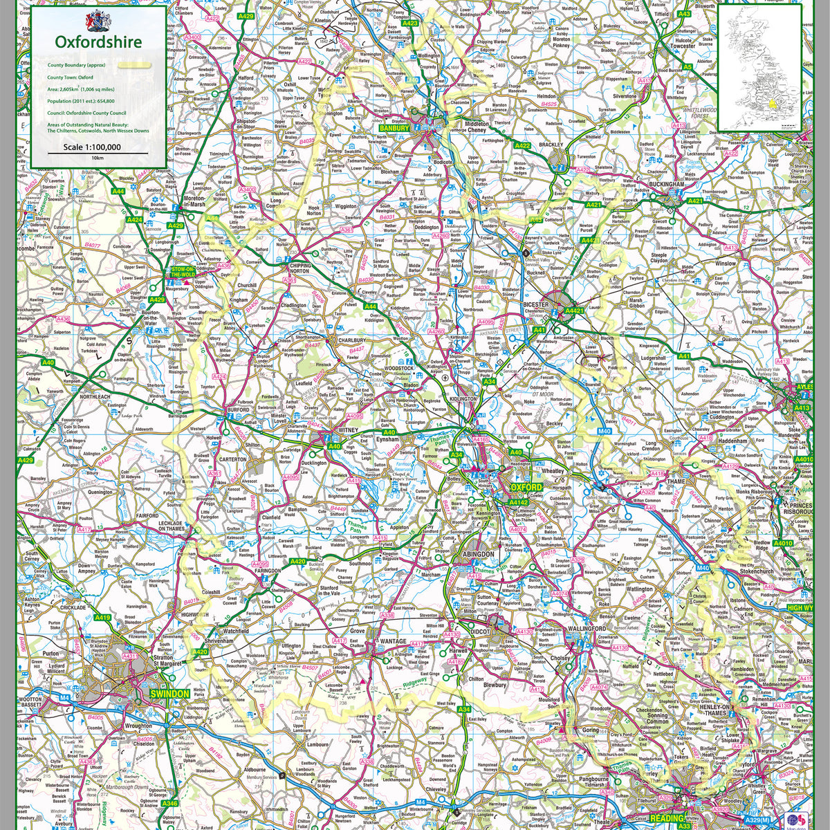 Oxfordshire County Map– I Love Maps