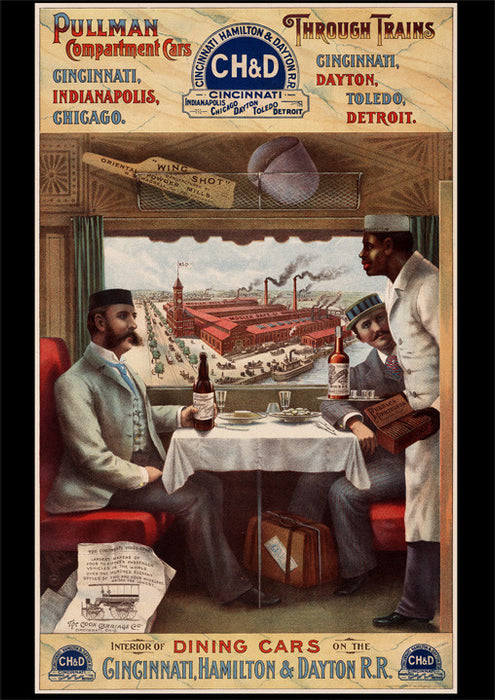 Pullman Compartment Cars & Through Trains Advertising Poster