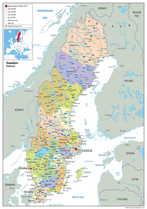 Sweden Political Map