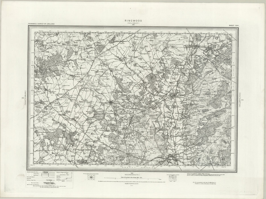 1890 Collection - Ringwood (Salisbury) Ordnance Survey Map