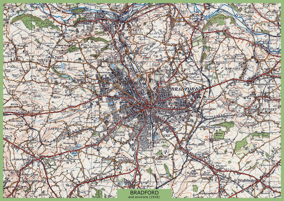 Bradford and Environs Ordnance Survey Map 1920