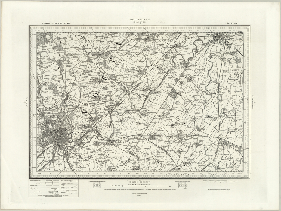 1890 Collection - Nottingham (Ollerton) Ordnance Survey Map