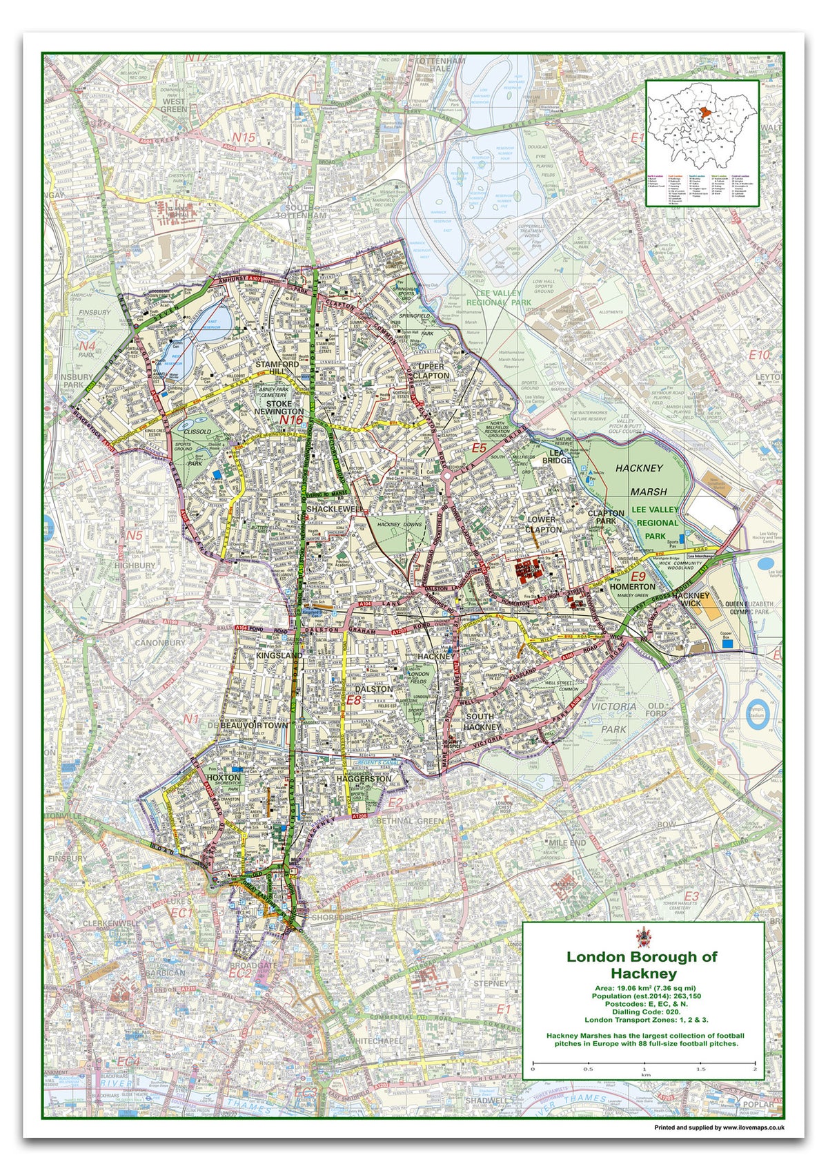 Hackney London Borough Map– I Love Maps