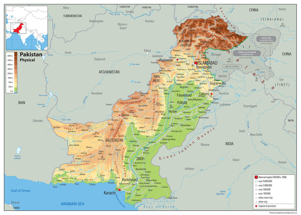 Pakistan Physical Map– I Love Maps