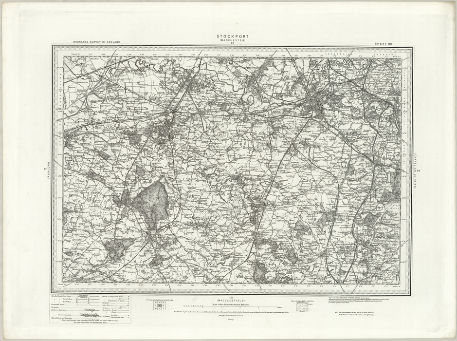 1890 Collection - Stockport (Manchester) Ordnance Survey Map