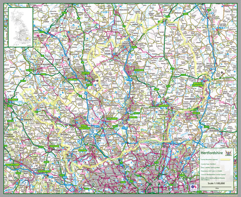 Hertfordshire County Map | I Love Maps